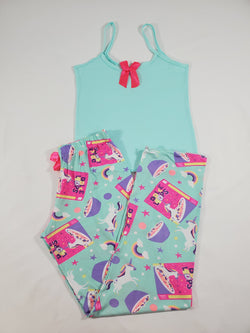 Women's Classic pajama set jade pants breakfast cereals theme jade blouse - Princess Pajamas