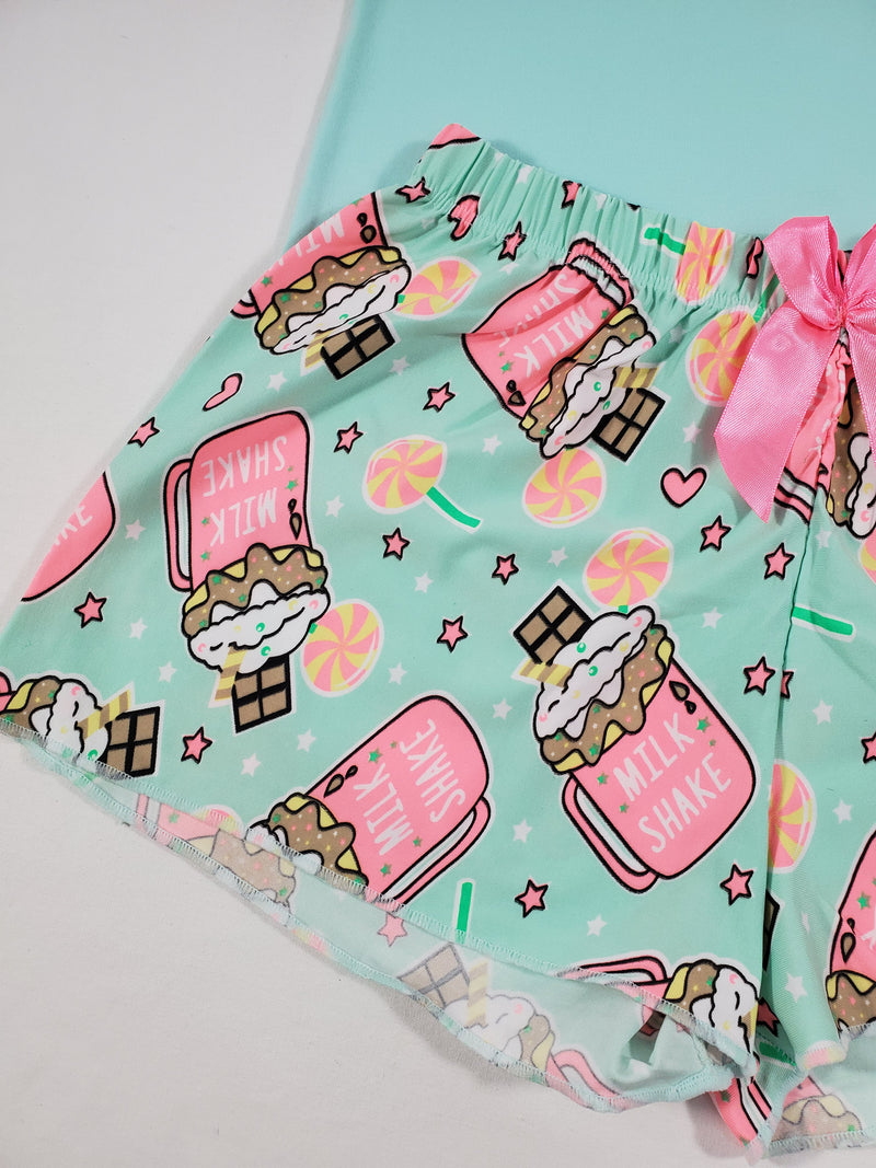 Women's Jade Classic pajamas shorts milk shake and candy theme jade blouse - Princess Pajamas