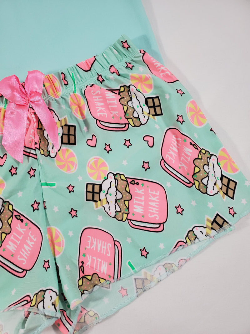 Women's Jade Classic pajamas shorts milk shake and candy theme jade blouse - Princess Pajamas